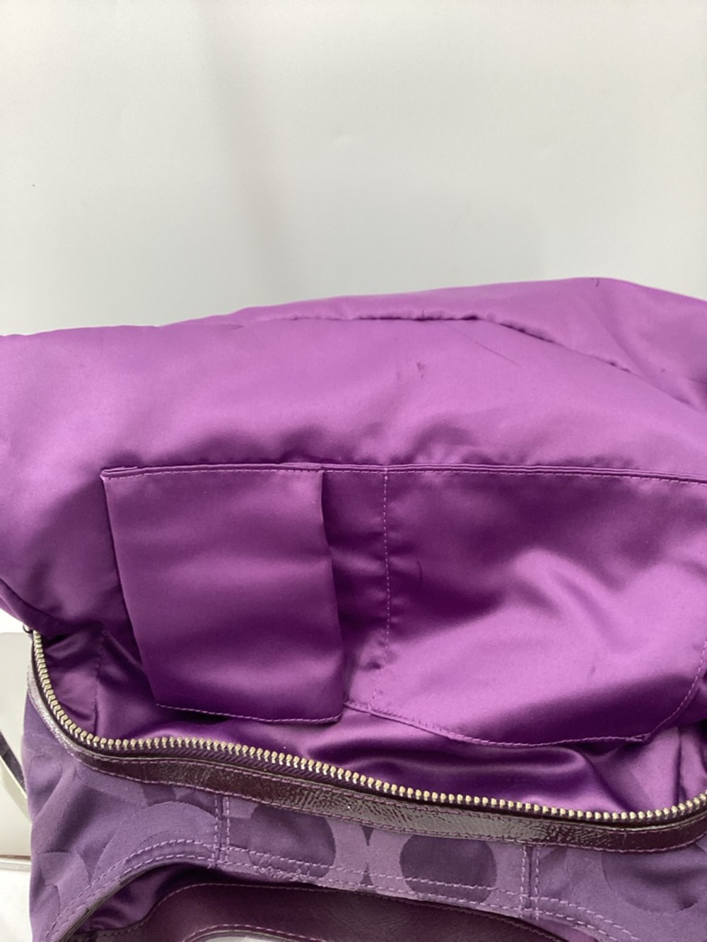 Y2K Coach Madison Maggie Purple Signature Shoulder Bag - Picture 13 of 16